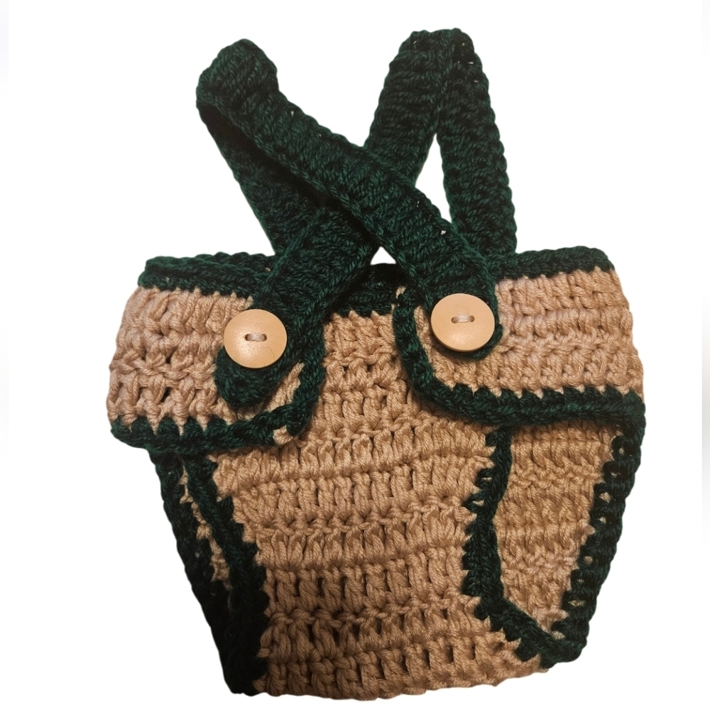 Hand Crafted Newborn 3-pc Set Crochet Photography props Hat diaper cover-up boot - Picture 4 of 17